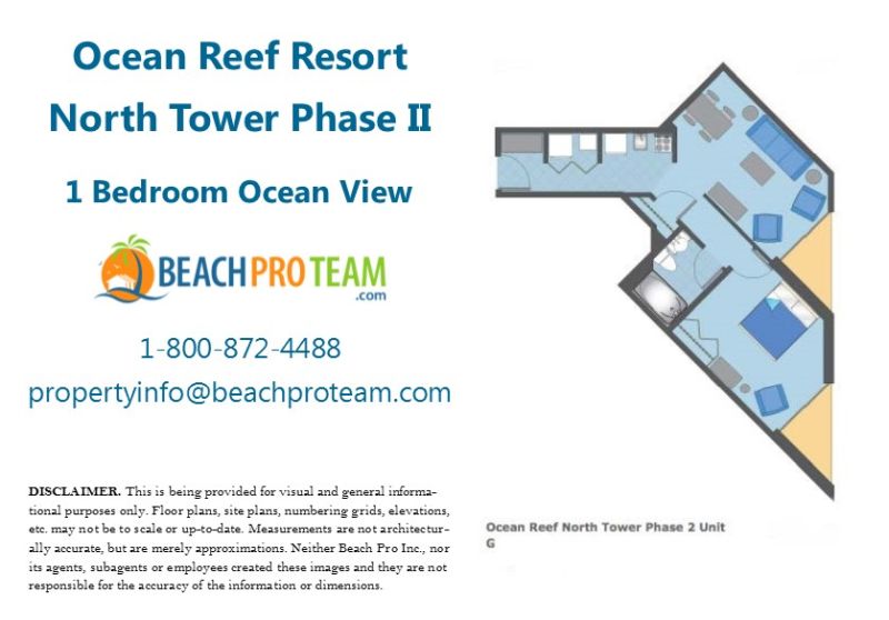 Ocean Reef North Tower II Floor Plan G - 1 Bedroom Ocean View